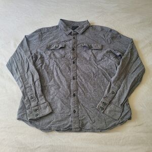 FOX Racing Flannel Shirt Jacket Men’s Large Heather Gray Shacket 100% Cotton